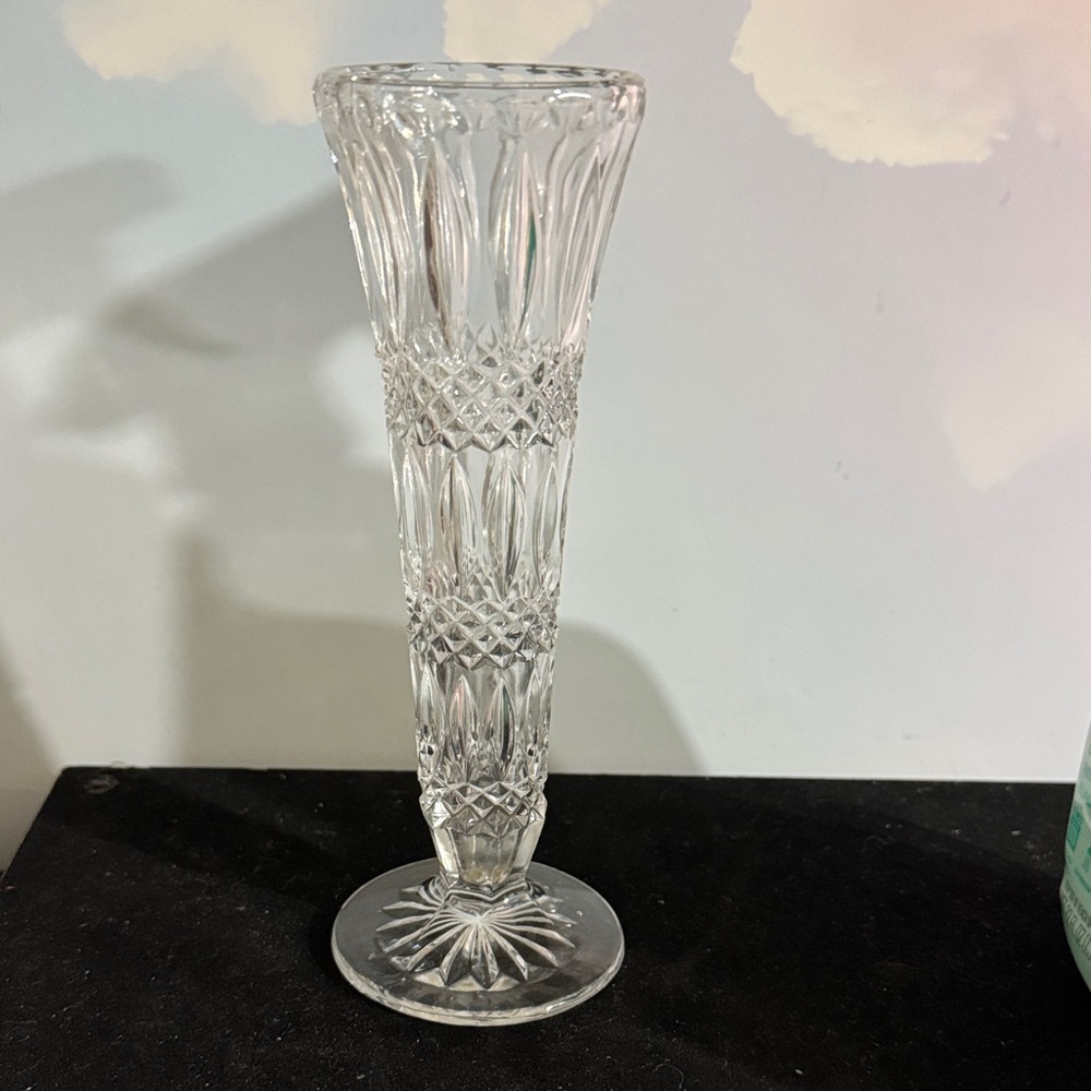 Elegant Crystal Vase Lead Crystal Flower Bud Vase 8"